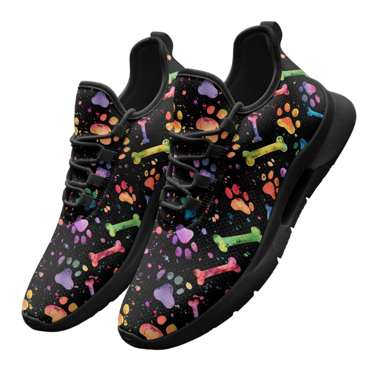 PENSTROLL Mesh & EVA Lightweight Walking Shoes Casual Men's Street Skate Shoes for Unisex Business Paw Prints and Bones