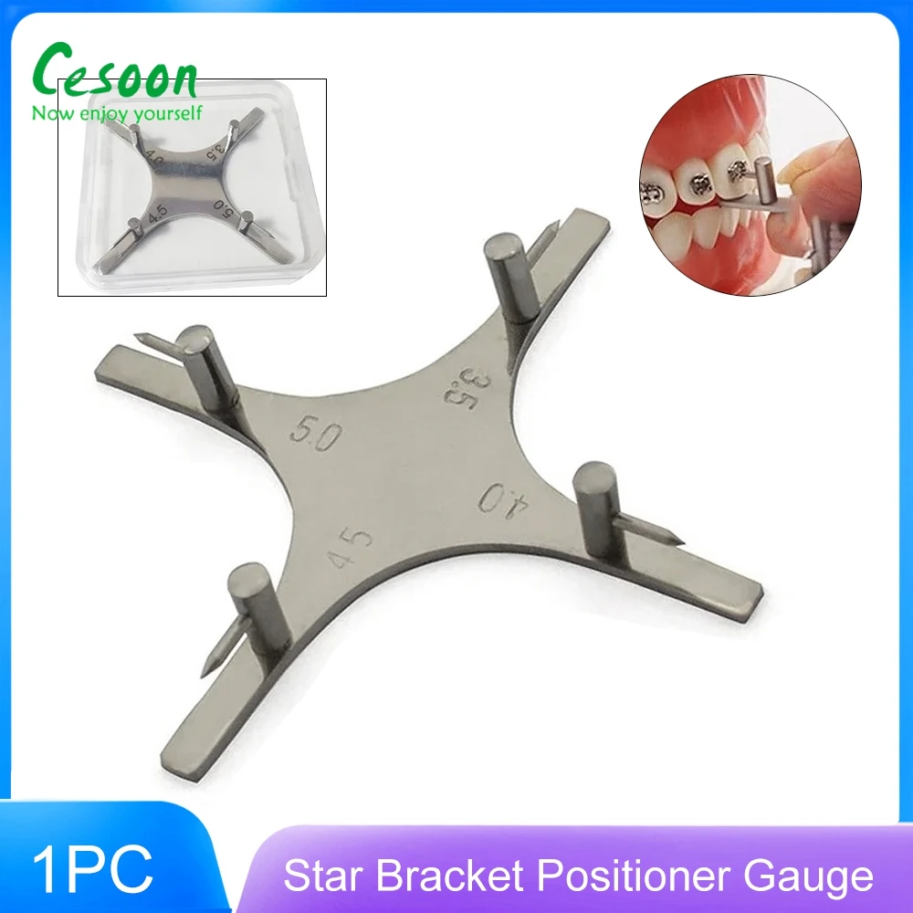 

1Pc Dental Orthodontic Bracket Positioner Gauge Stainless Steel 3.0-5.0 Star Gauge Height Bracket Locator Dentist Instruments