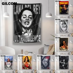 Lana Del Rey Flag Pop Singer Star Music Movie Poster Vintage Tapestry For Party Banner Table Wall Decoration Room Home