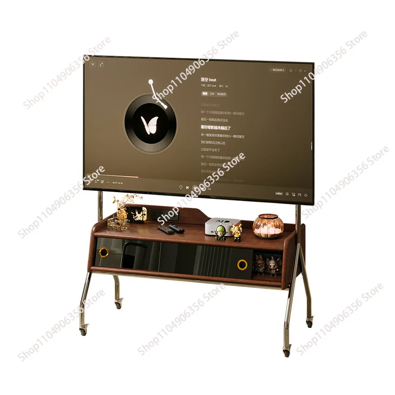 

Съемная подставка для телевизора из массива дерева, небольшой телевизионный шкаф для гостиной, антикварная напольная подставка для телевизора, тележка для домашнего использования.