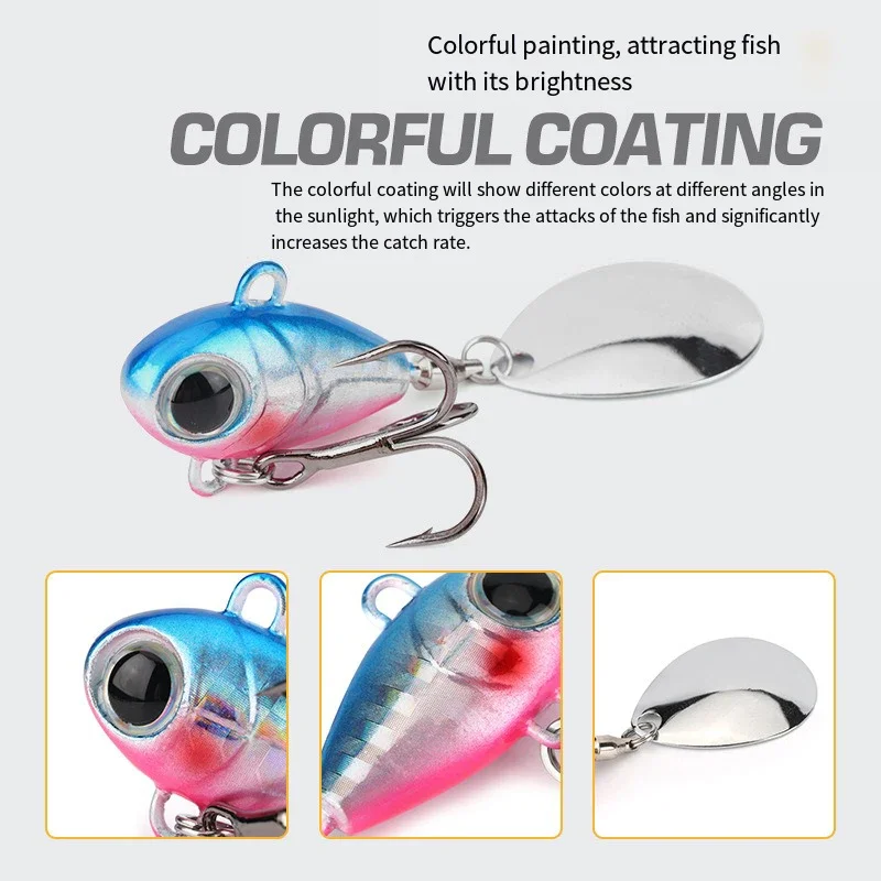 

Spoon Spinner Bait Sinking Wobblers Baits Metal Jig 15g 20g VIB Lure Rotating Sequin Tail Lures Far Casting Fishing Baits