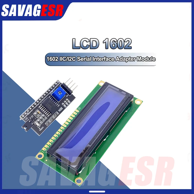 1602 16x2 HD44780 for Arduino Character 5V LCD Blue Screen 1602A IIC/I2C Serial PCF8574 Interface Adapter Plate Module DIY KIT