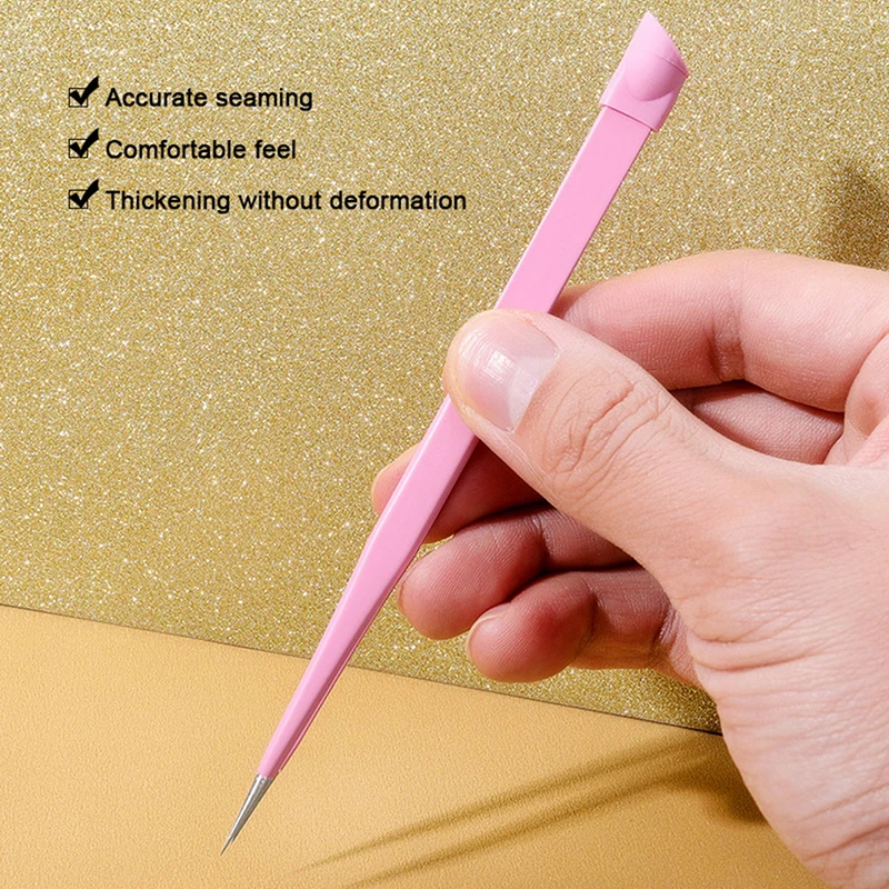 1PC Nail Tweezers With Silicone Pressing Head For 3D Sticker Rhinestones Picker Straight Curved Manicure Nail Art Tools