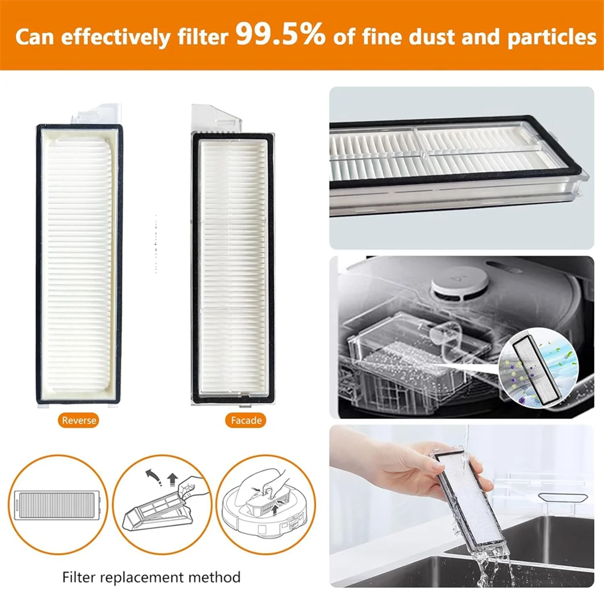 T71C Replacement Parts for Roborock S8 Maxv Ultra /S8 Max Ultra Vacuum Cleaner Main Side Brush Hepa Filter Mop Cloth Dust Bag