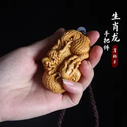 Dragon Decoration Handmade Wooden Carving Miniature Items Animal Zodiac Dragon Figures For Interior Creative Holiday Gifts