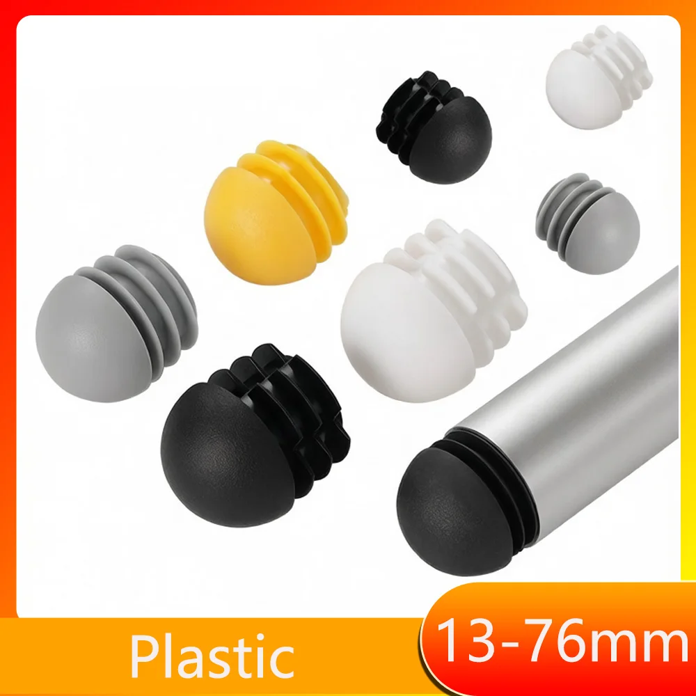 Black/White/Yellow/Grey Furniture Table Foot Tip 13-76mm Hole Protection End Legs Pad Protector Cover Half Screw Caps Pipe Plug