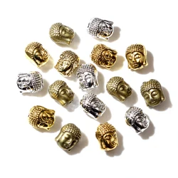 20pcs 7*7*9mm Antique Bronze Gold Silver Plated Buddha Head Spacer Beads Charms For Diy Beaded Bracelets Jewelry Handmade Making