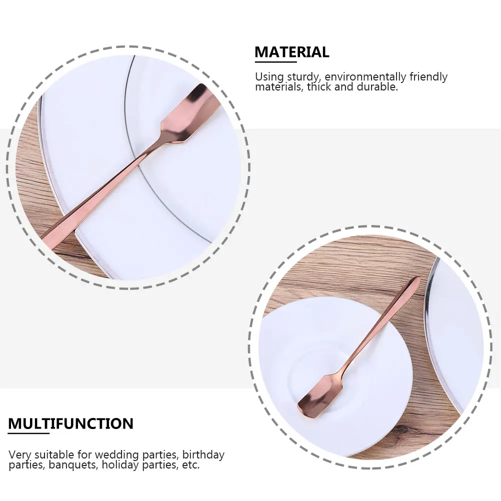 

2Pcs Dessert Spoons Square Head Spoon Set Heavy Duty Eco Friendly Material Perfect for Parties Weddings Holidays Banquet Dining