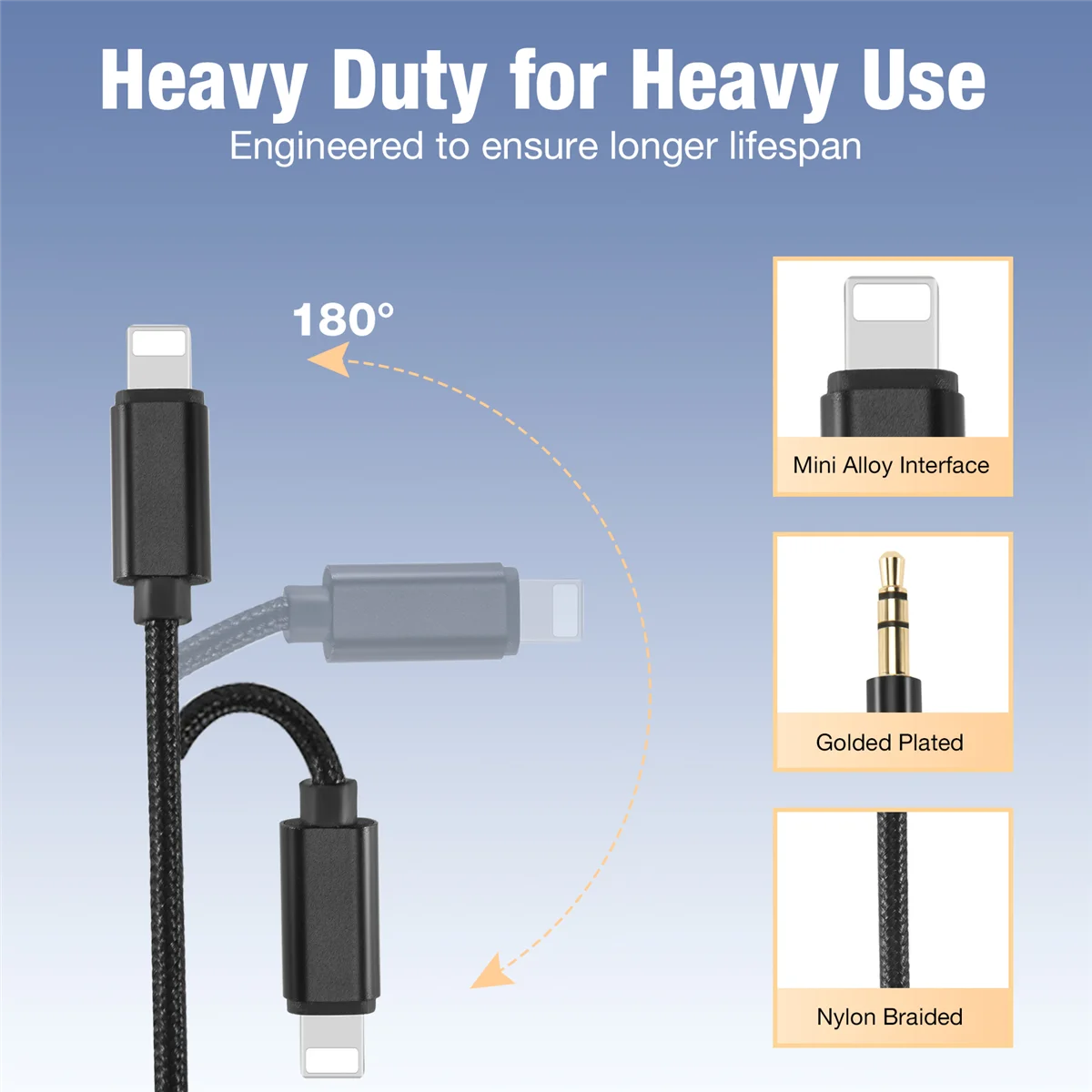 สาย AUX สำหรับรถยนต์ iPhone, สาย AUX สายสัญญาณเสียงระดับพรีเมียม3.5มม. สำหรับ iPhone 13 Pro-8 PLUS เครื่องเสียงรถยนต์