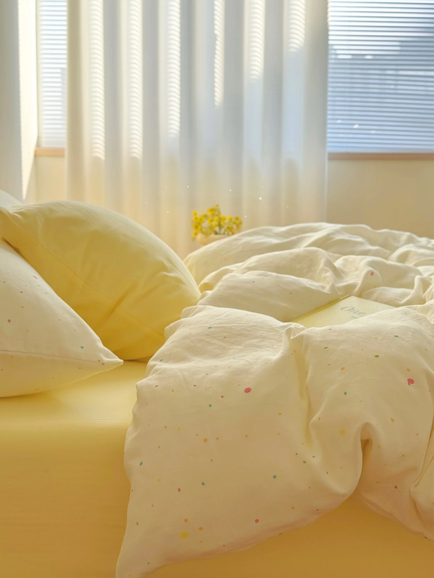 

Мягкий хлопковый пододеяльник в горошек из двухслойной марли для студентов общежитий