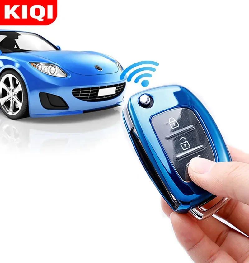 TPU Car Folding Key Case Cover Keychain for Hyundai ix25 ix35 i10 i20 Solaris Tucson Sonata Santa Fe Sport Elantra Creta Verna