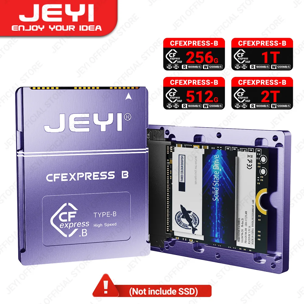 JEYI CF-Express Tipo B para 2230 NVMe M.2 Adaptador SSD, PCIe 4.0 Cartão de Expansão de Memória CFexpress Para CANON NIKON Z6/Z7/Z9/R3/R5