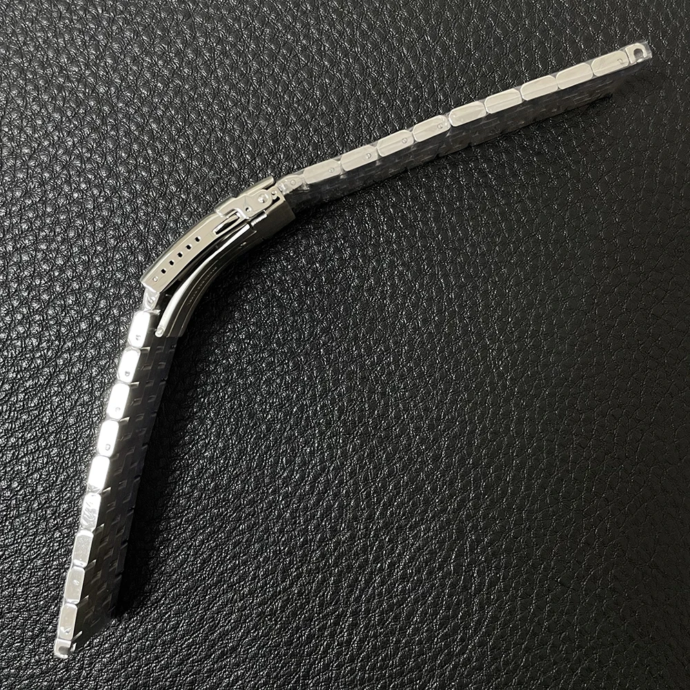 สายนาฬิกาสแตนเลสสตีลสตีลสตีลสตีลสตีลสตีลอย่างเป็นทางการความกว้าง22มม. พับได้ปลอดภัยหัวเข็มขัด SF764GD สายนาฬิกาปลายแบน