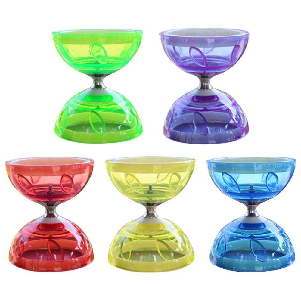 Couro chinês diabolo tigela forma macio chinês yo-yo engrossar estilo luminoso mini diabolo chinês yoyo conjunto ao ar livre