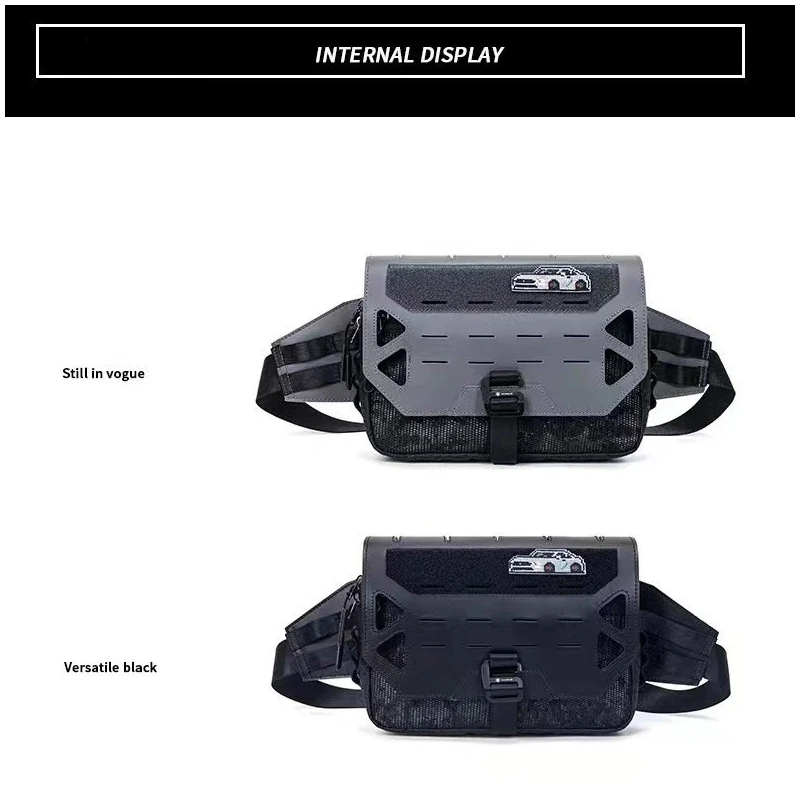 Premium Waterproof Shoulder Bag Black Nylon Cloth Casual Travel Personality Fashion Large Capacity Sling Chest Crossbody Bags