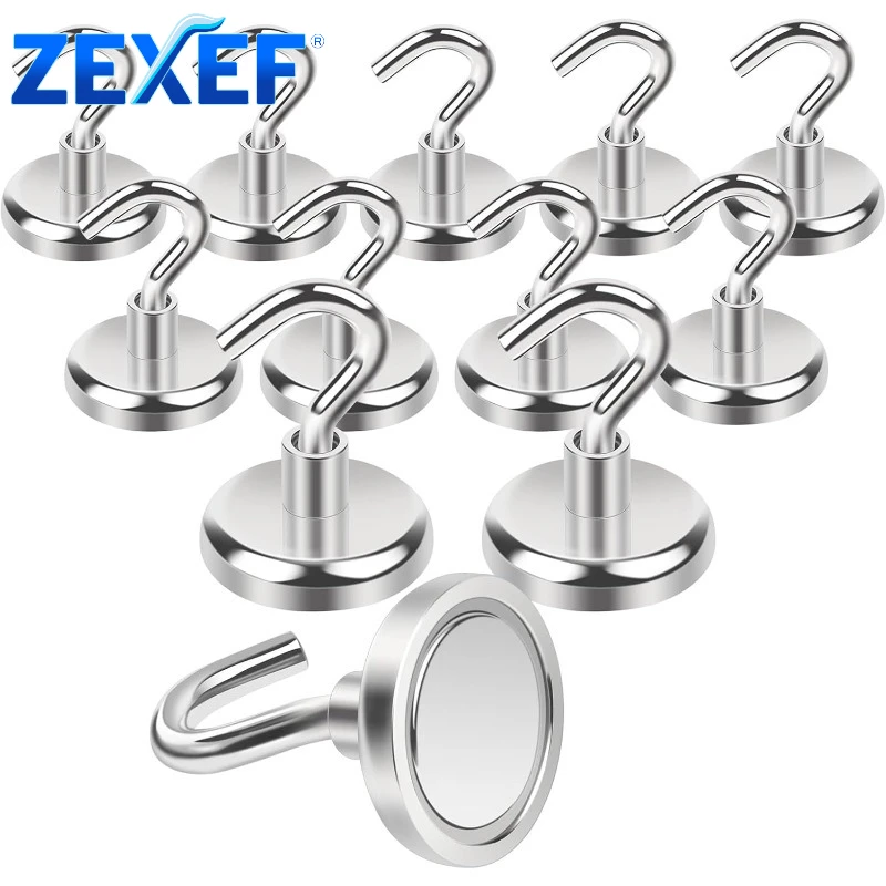

ZEXEF E16/32mm Strong Magnetic Hooks Multi-Purpose Storage Home Kitchen Bar Storage Key Storage Hooks Bathroom Hangers