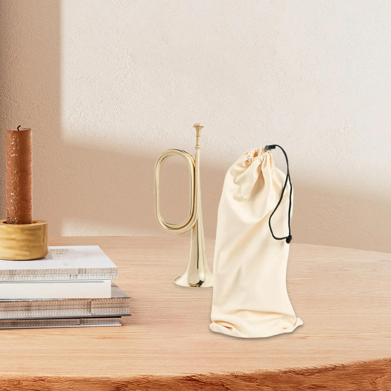Bugle Protective Case Suede Drawstring Closure Brass Instrument Storage Bag for School Band Performances