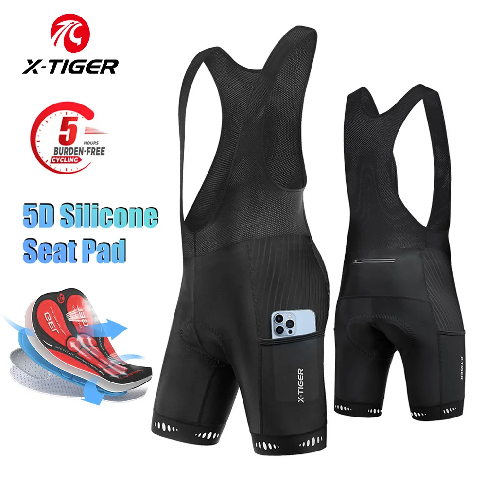 

Мужские велосипедные шорты X-TIGER с 5D-подкладкой, 3 карманами, дышащие, быстросохнущие, для шоссейных и горных велосипедов, для длительных поездок