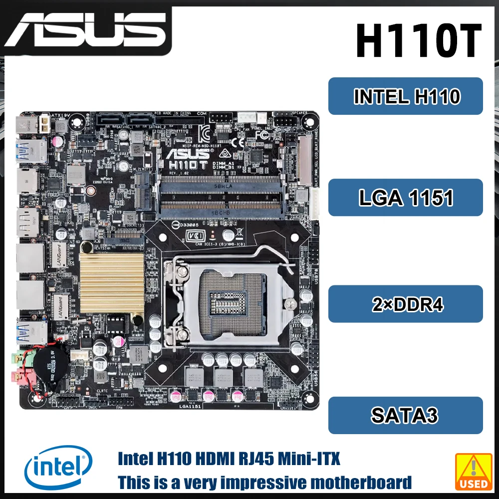 ASUS Q170T Motherboard Intel Q170 MINI ITX Motherboard LGA 1150 support  6300 7100 6500 7500 7300 6600 7500 7700 G4600 cpu DDR4