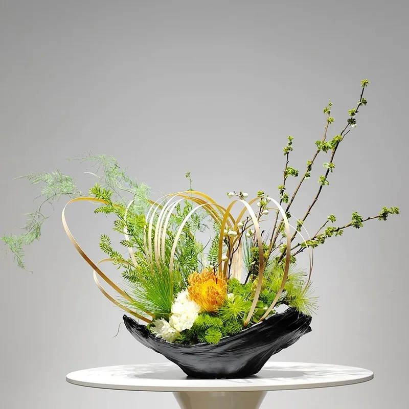 New Chinese Japanese-style  simulation flower art  dried flowers green plants hotel sales office coffee table