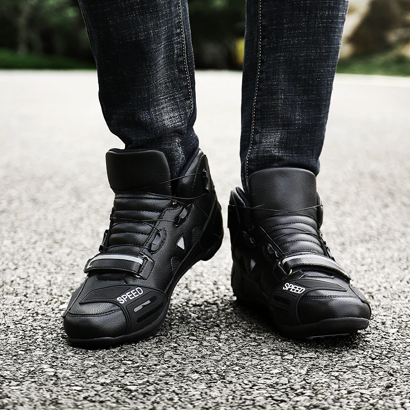 

Motorcycle protective riding boots new unisex breathable high top four season anti slip off-road equipment casual cycling shoes