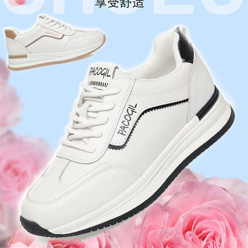 Spring Autumn Fashion Chunky Causal Women Mother Shoes Walking Comfortable Soft Leather Running Non-slip Soft Leather Sneakers