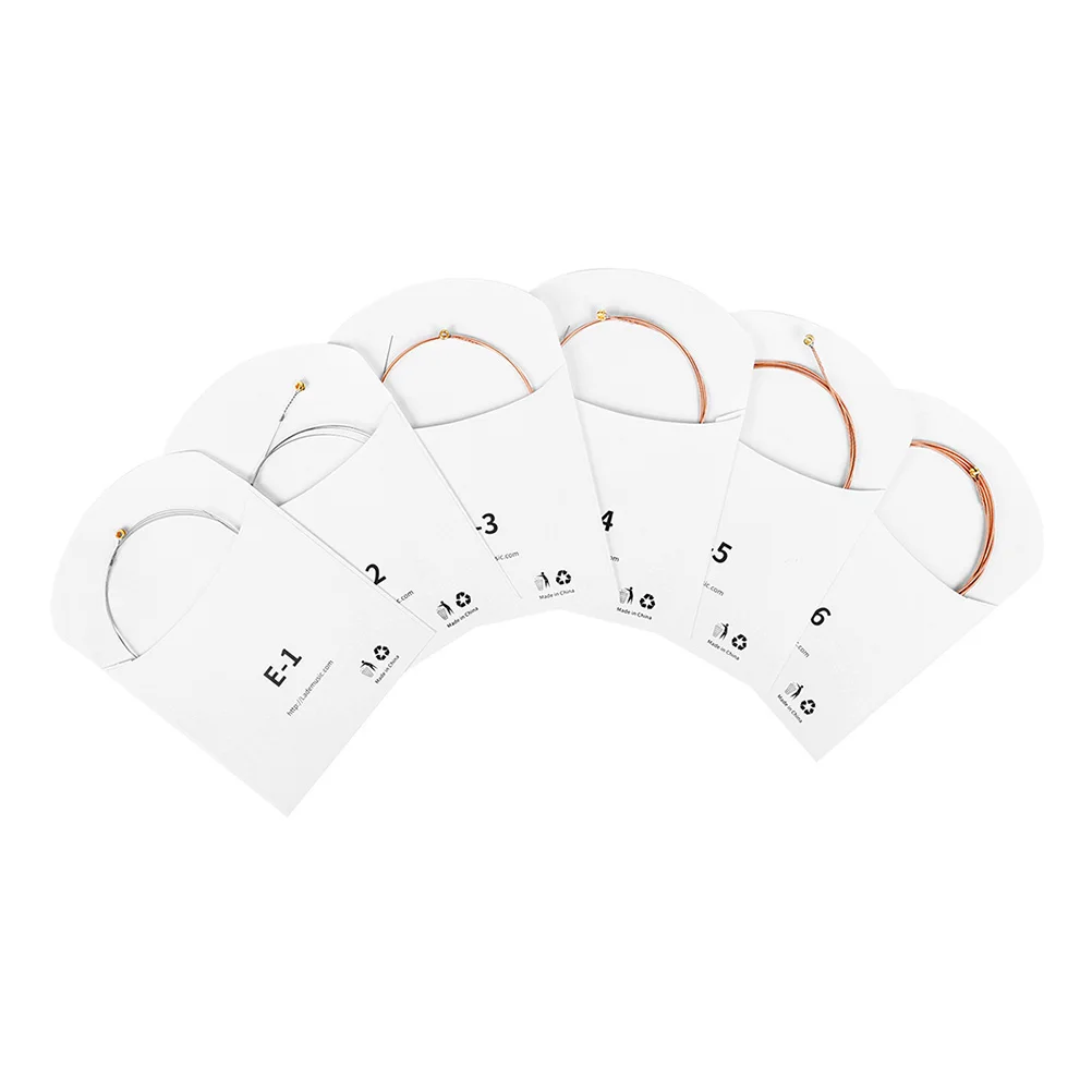 

6 Pcs Acoustic Guitar Strings Folk Accessories Parts Replacement Carbon Steel and