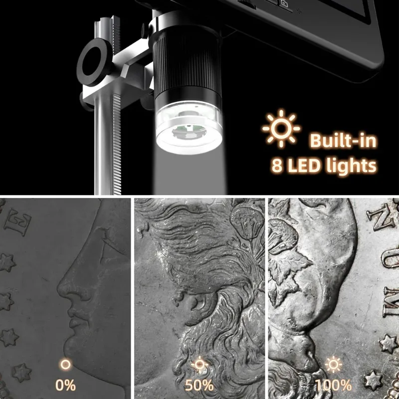 AD208SE 4K UHD Digital 1500X Electronic Microscope with 10.1-inch LCD for Electronics Repairing