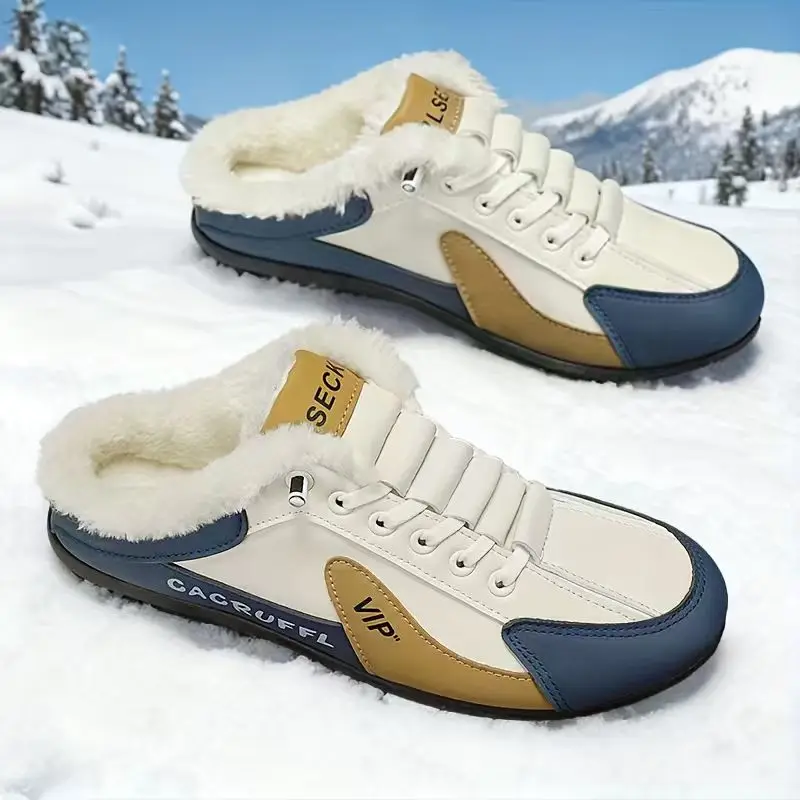 Men's Winter Home Shoes - Outdoor anti Slip Grip, No Tie Shoes, Suitable for Daily Wear, Office, Semi Formal - Cold Weather Shoe