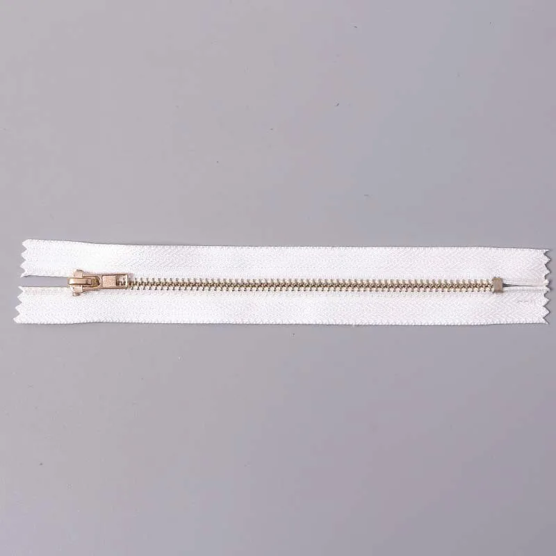 10pcs/lot 8cm 10cm 12cm 13cm 15cm 18cm 20cm Sewing Metal Zippers Auto Lock Black White DIY Zip for Sewing Jeans Denim Skirt 3#