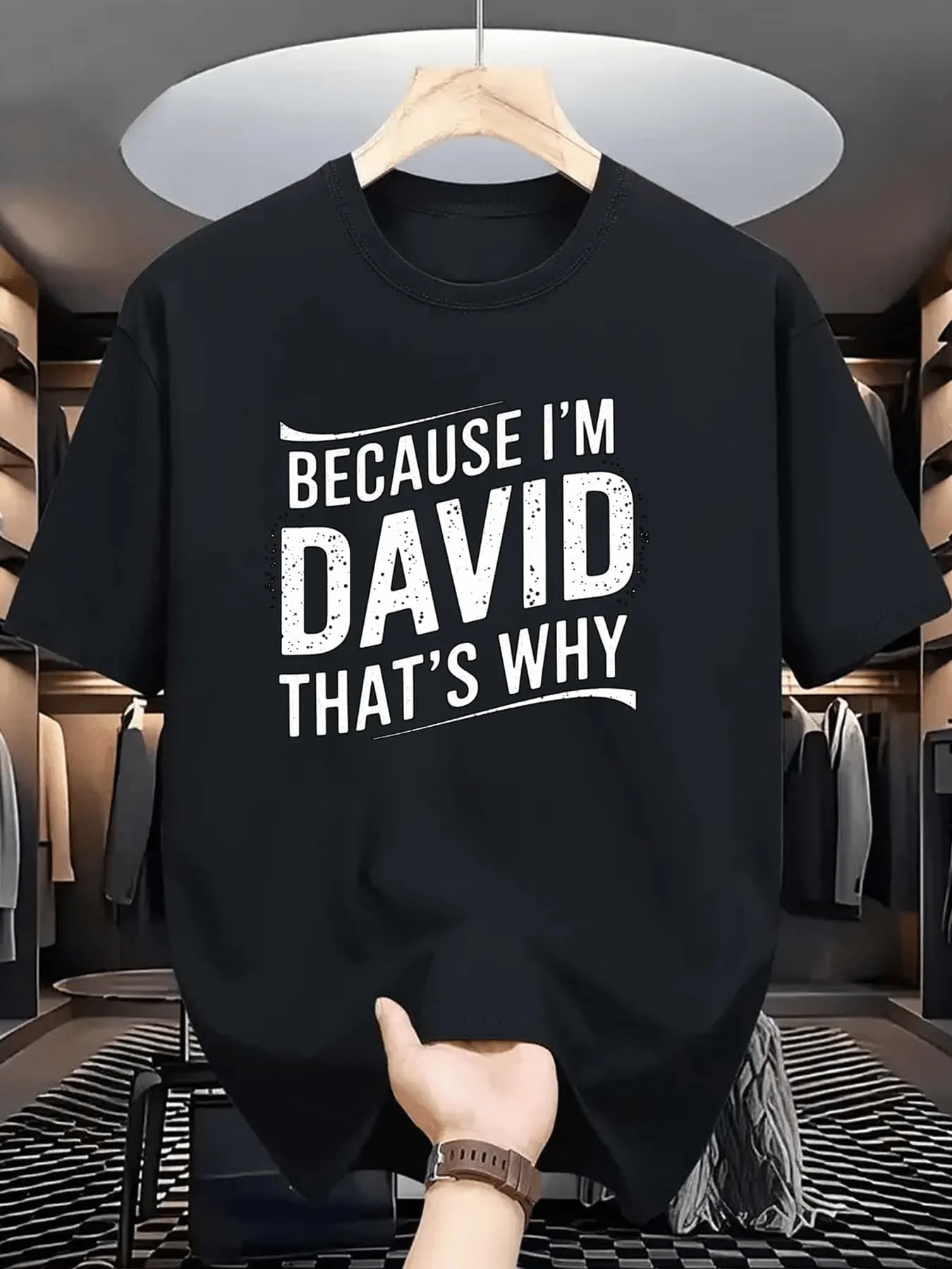 Because I'M David Soso - Men's Fun Name T-Shirt, Suitable for All Seasons, Perfect for Parties Like Christmas, Easter, Halloween, Thanksgiving, Beach and Outdoor Sports Wear, All-Season Casual Wear, Plus Size