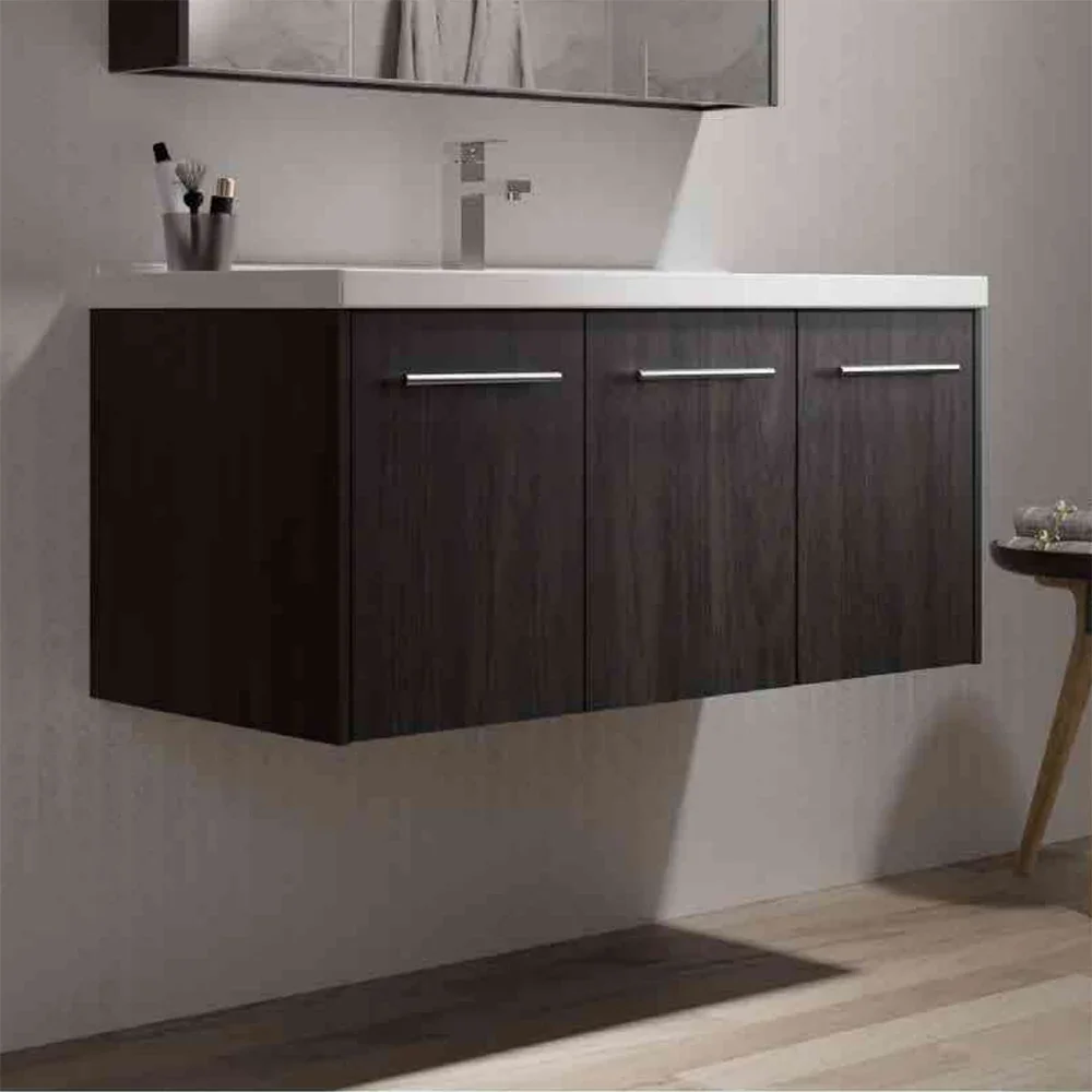 Hotel Project Vanity Wooden Panel Bathroom Cabinet With Mirror Single Sink Bathroom Vanity Cabinet