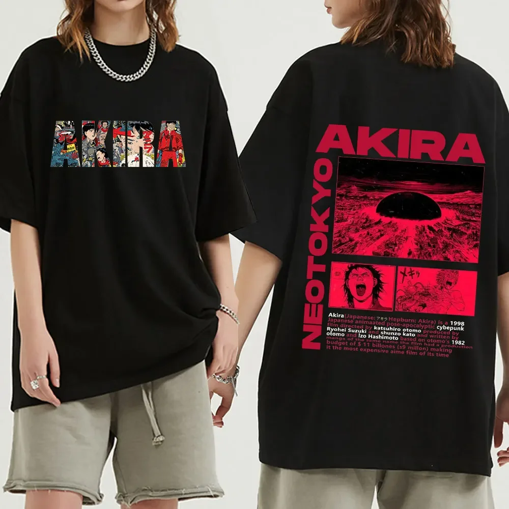Akira Anime Print T Shirt Men Women Vintage Japanese Manga Graphic Tee Harajuku Y2k Streetwear Cotton Casual Short Sleeve Tops