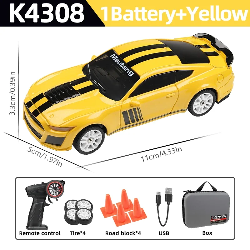 

WLtoys K4308 1:43 2.4G RC Drift Racing Car with LED Lights 4WD Gyroscope High Speed RTR Remote Control Car Toy for Kid Gift