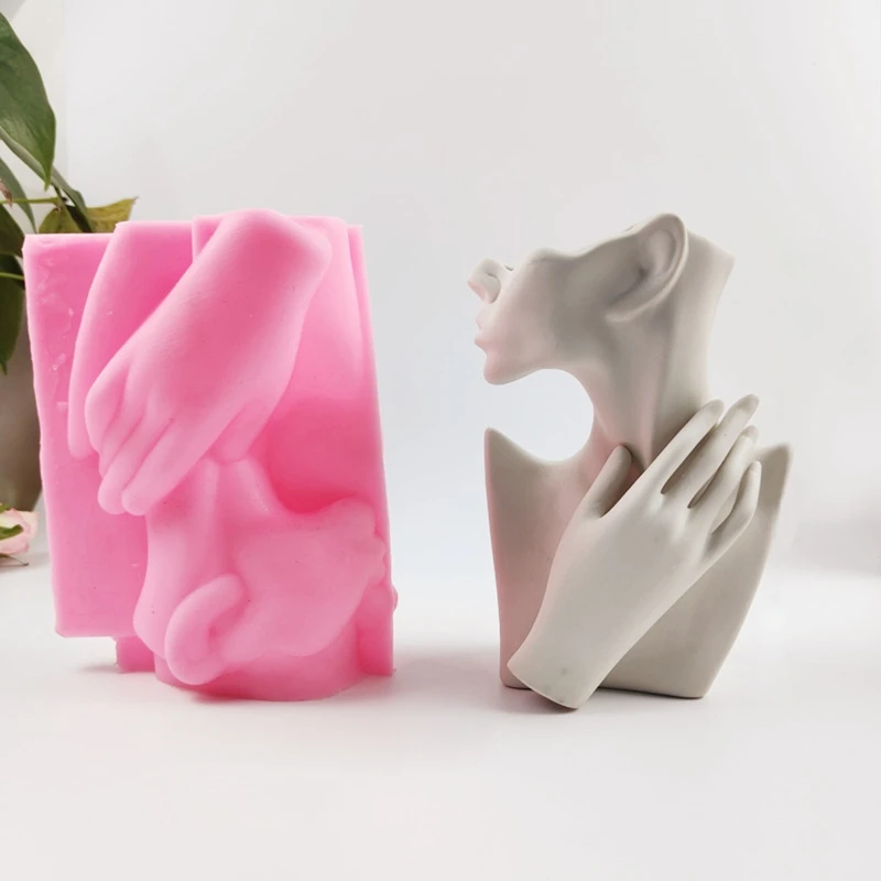Human Body Vase Silicone Mold Succulent Flowerpot Clay Cement Plaster Molds Dropship