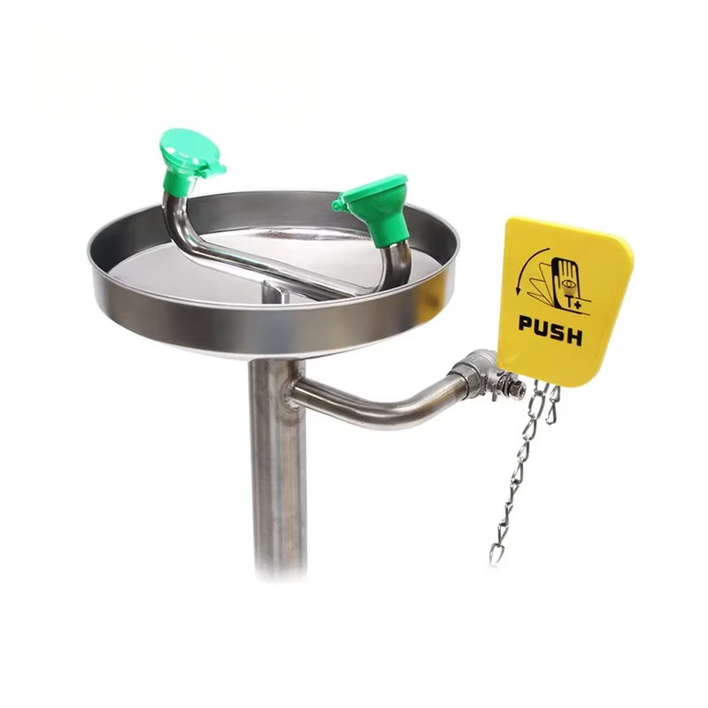 China Factory Hygiene Foot Pedal Eyewash Industry Emergency Standing Eyewash Station
