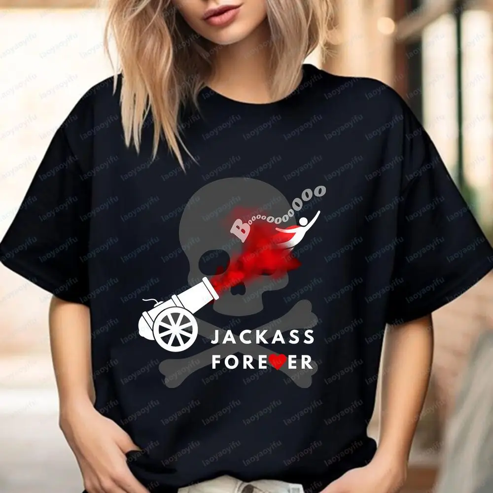 Jackass Forever - Retro Copier Style New Product Long-Sleeved Shirt and T-Shirt for Both Men and Women with Round Collar