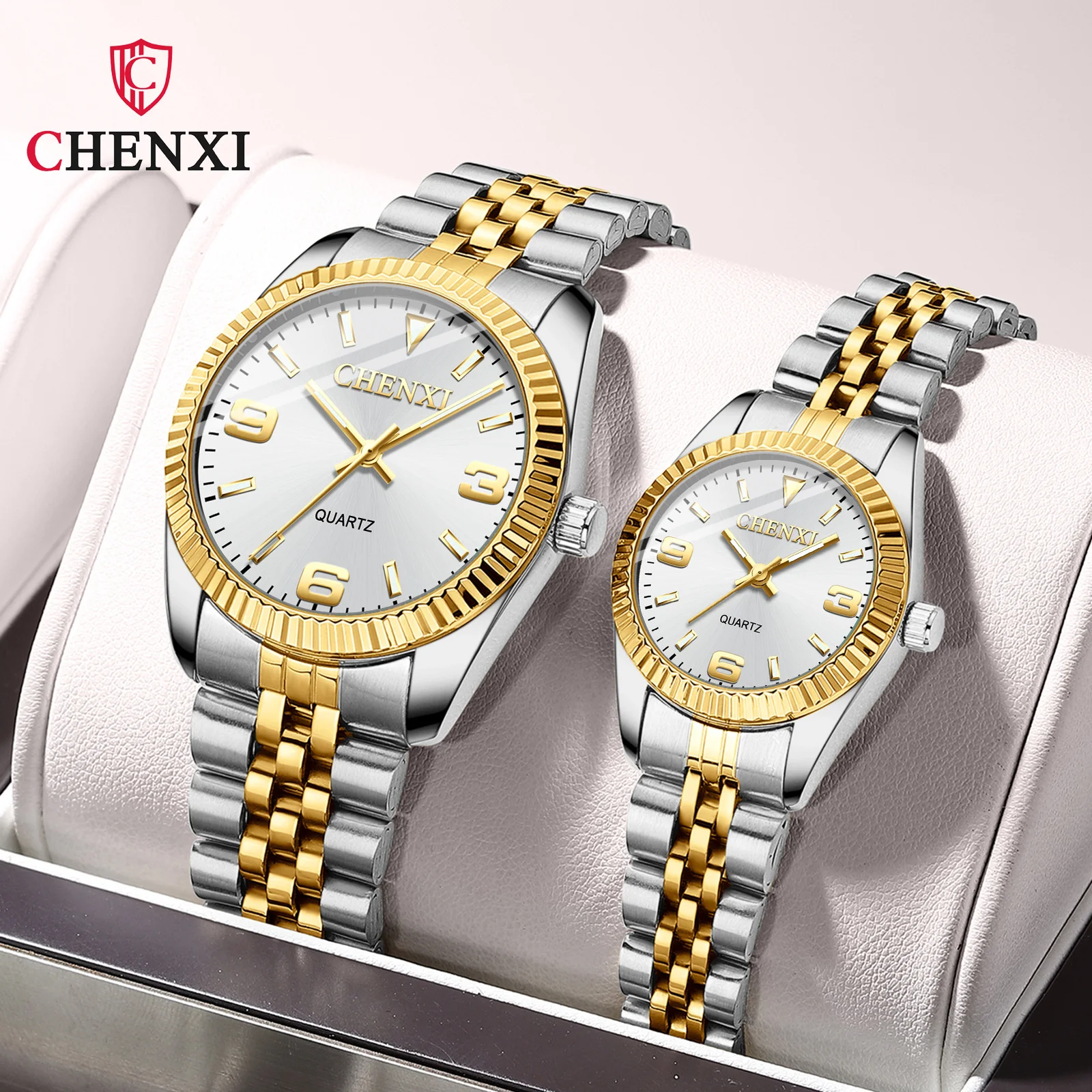 Chenxi 004C Stainless Steel Men\'s Watch Luminous Waterproof Business Couple Pair Relogios Feminino