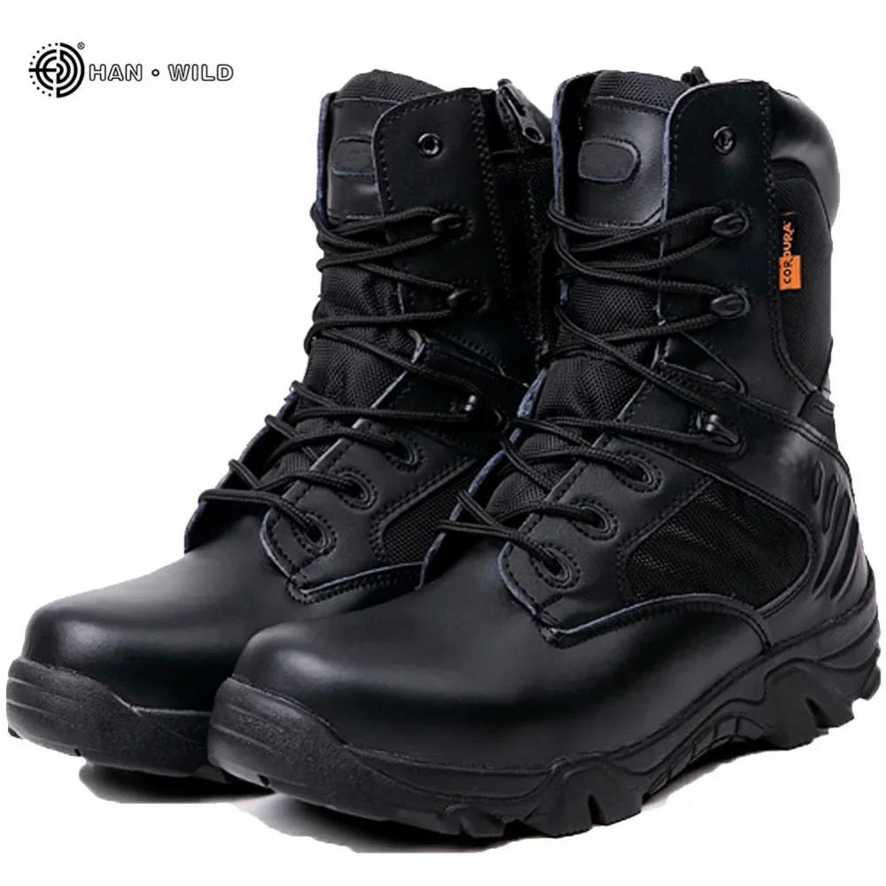 

Winter Men Combat Boots Leather Desert Work Safety Shoes Tactical Ankle Boots Men's Botas Tacticos Zapatos