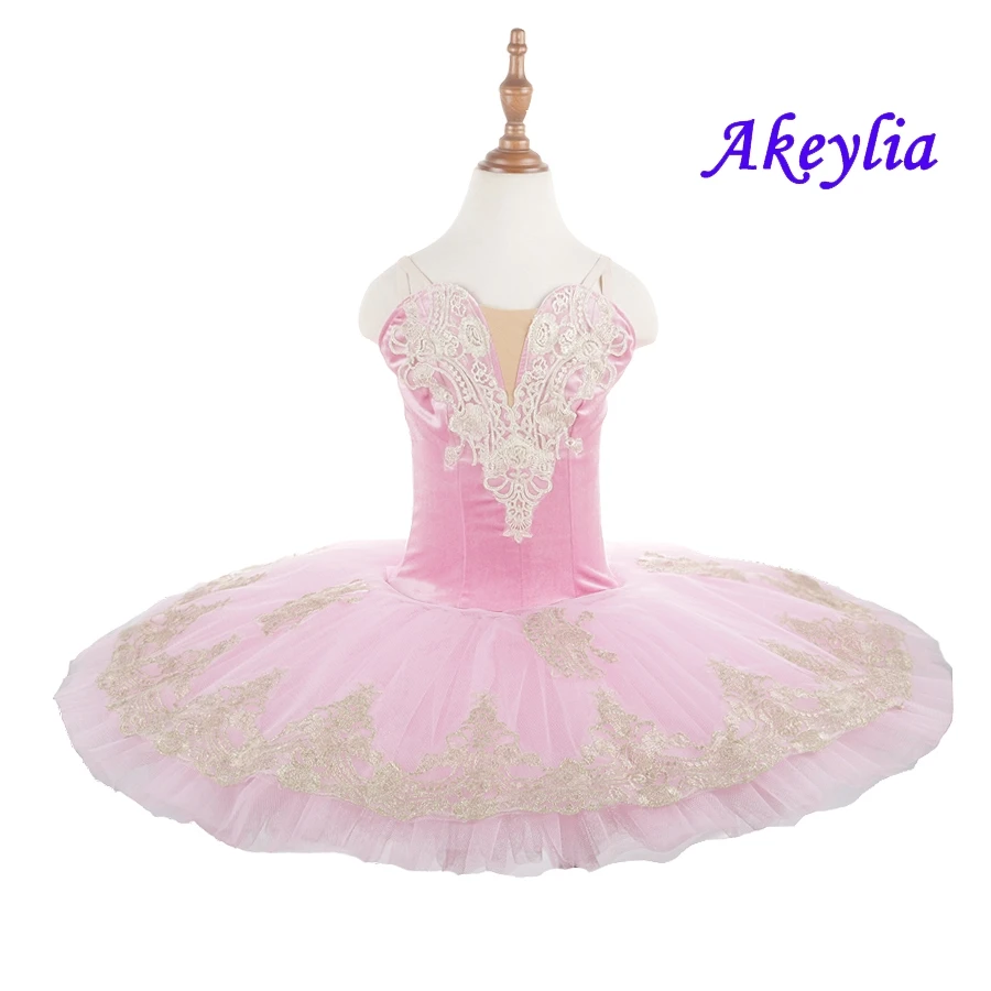 Akeylia peach gold Ballet tutu Dress performance Girls sleeping beauty Classical Per-Professional Women Pancake tutu BLST18070