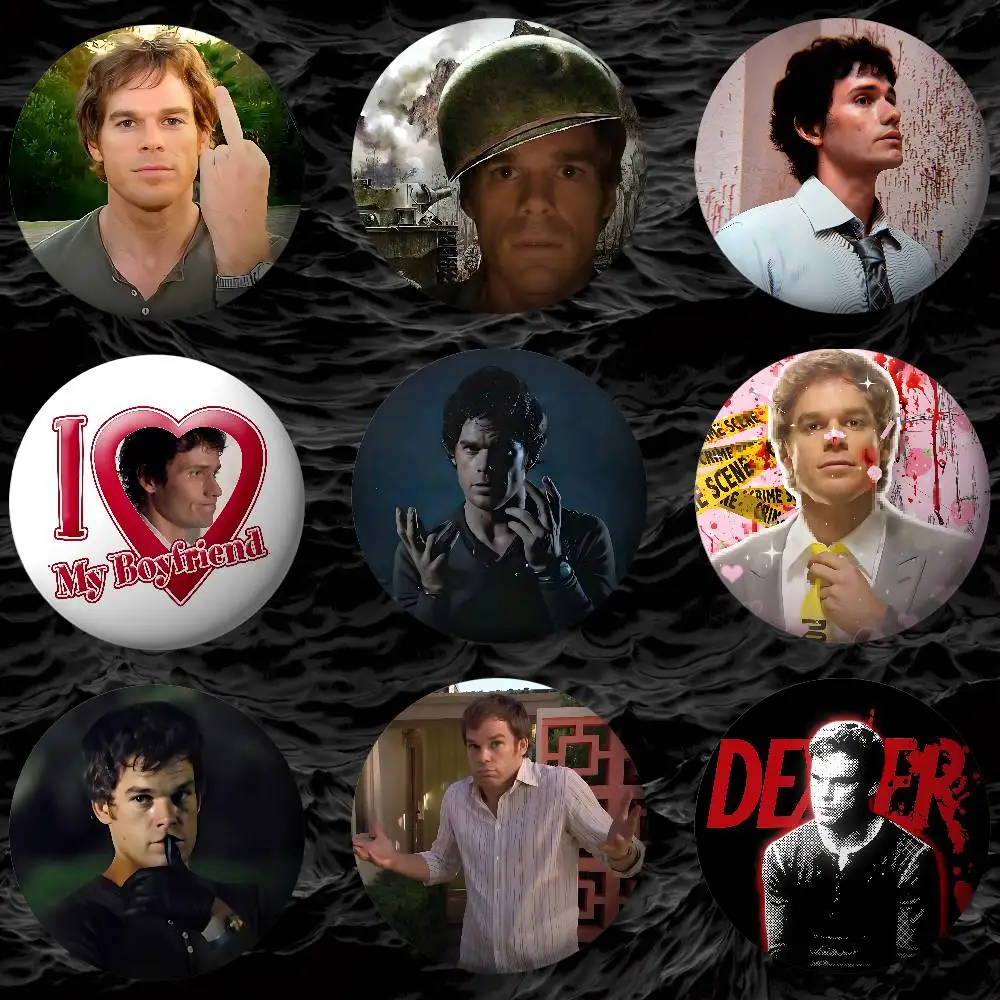 Coole TV H-Dexter Abzeichen Abzeichen Cartoon Runde Broschen auf Rucksack Jacke Acryl Knopf Pins Sammlung Geschenke