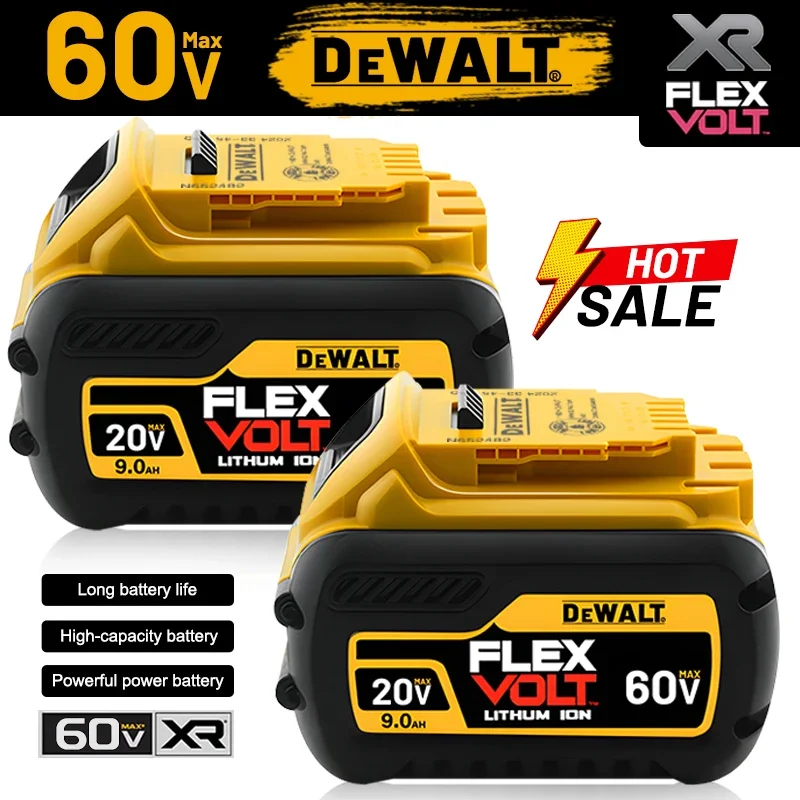 

Оригинальный аккумулятор DeWALT 20В/60В 9000мАч MAX FlexVolt для электроинструментов DCB606 DCB205 DCB206 DCB209 DCB182