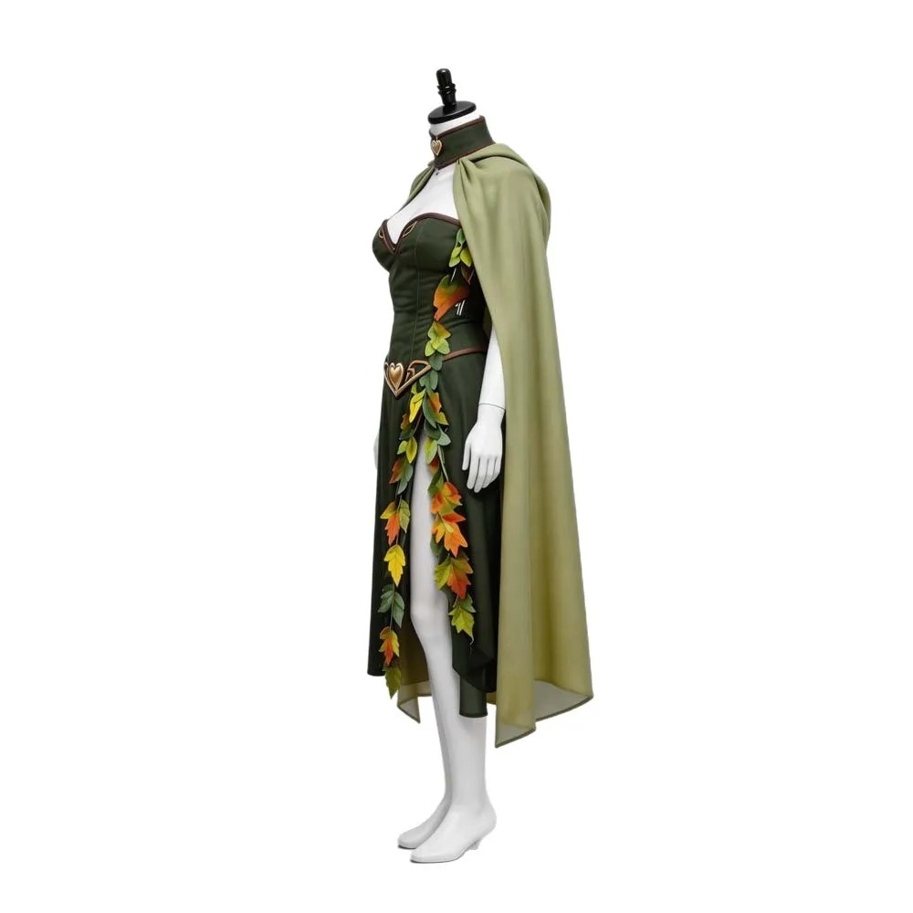 Cape Princesse Elfe Médiévale Brodée à Capuche – Verte – photo 3