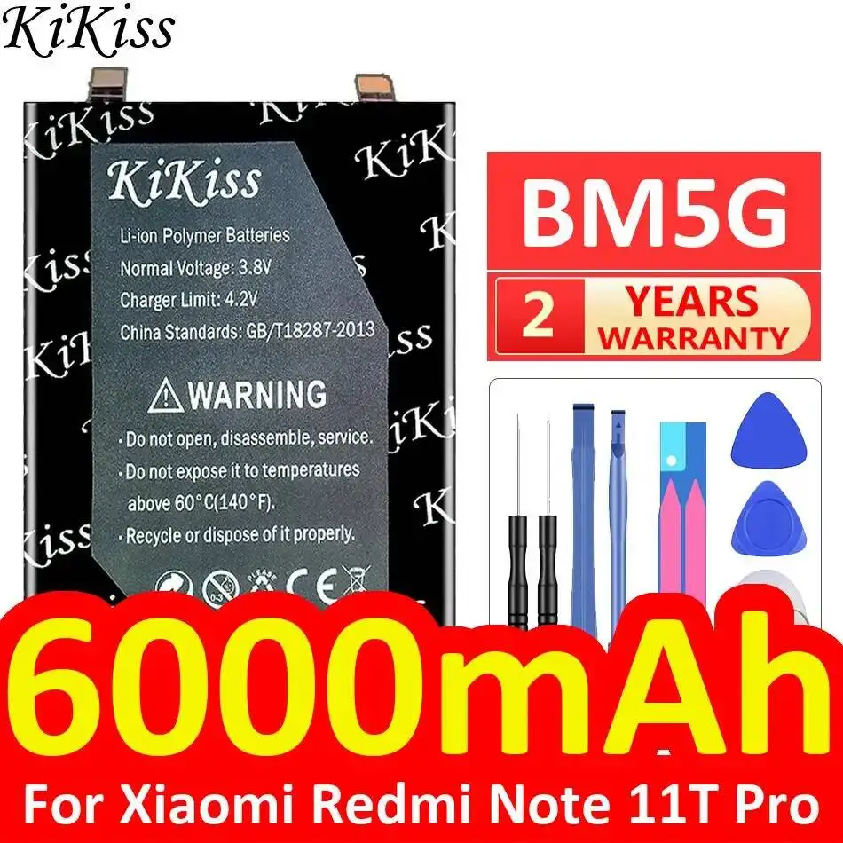 

Mobile Phone Battery For Xiaomi Redmi Note 11T Pro Stable BM5G 6000mAh