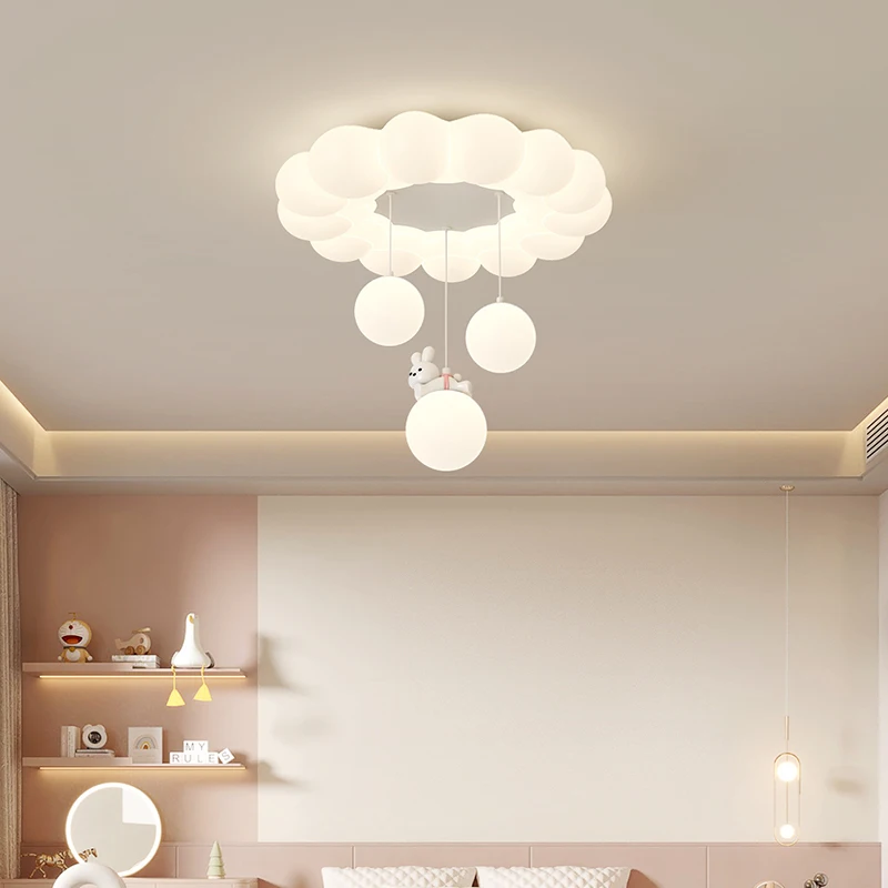 Full Spectrum French Cream Style Bedroom Ceiling Lights Modern Simple Warm Bow Tie Children's Living Room Princess Room Lamp