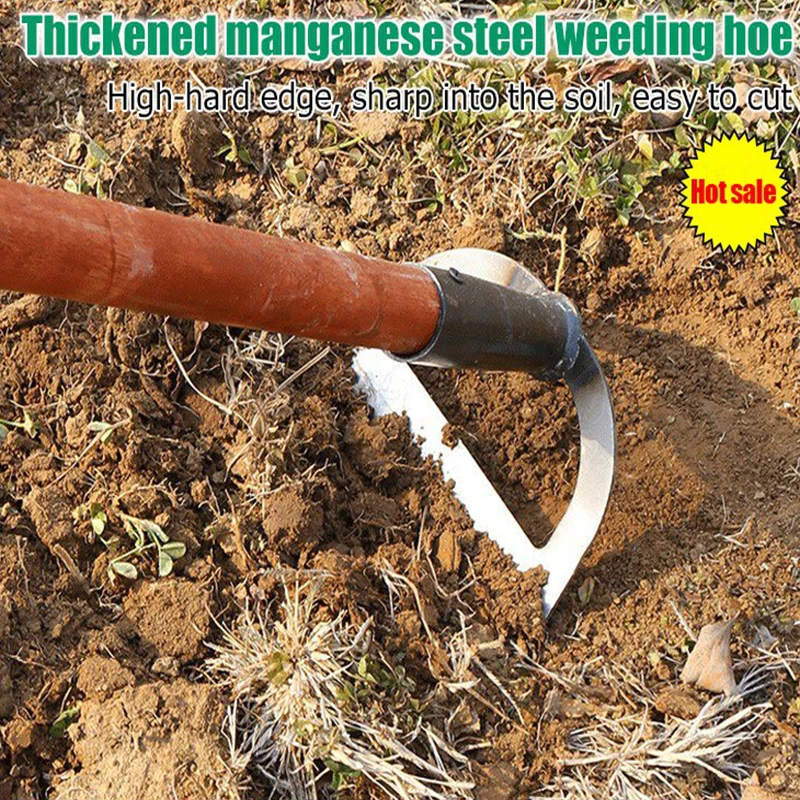 

Hoe Hollow hoe Thickened manganese steel weeding hoe Hoe Farm Tool Gardening And Weeding Handheld steel weeding hoe Weeding Rake