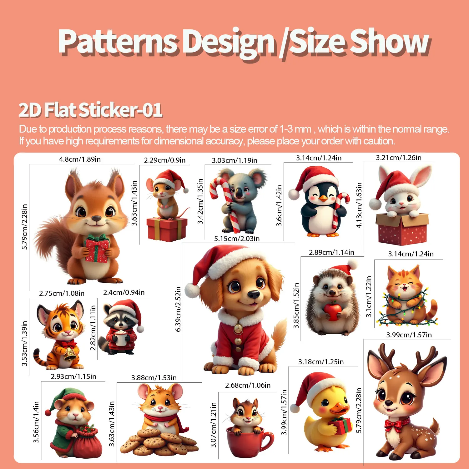 30 Pz/set Irregolare Di Natale Animale Amabile Adesivi Impermeabili Riutilizzabili/Nessun Residuo DlY Decorazione Artigianale Festival Scrapbooking Etichetta