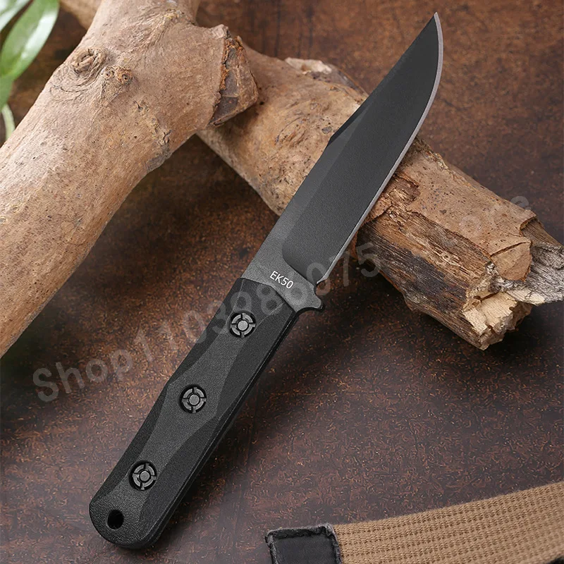 

EK50 High-Quality Black Straight Knife with 8Cr13Mov Blade and Nylon Fiber Handle Suitable for Jungle Adventures Men's Gifts