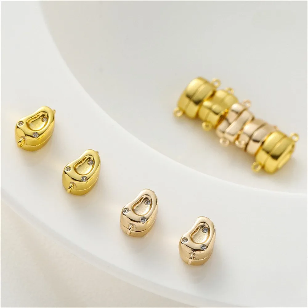 14K/18K Pea Zircon Magnet Buckle DIY Connection Buckle Tail Buckle Handmade Bracelet Necklace Jewelry Material