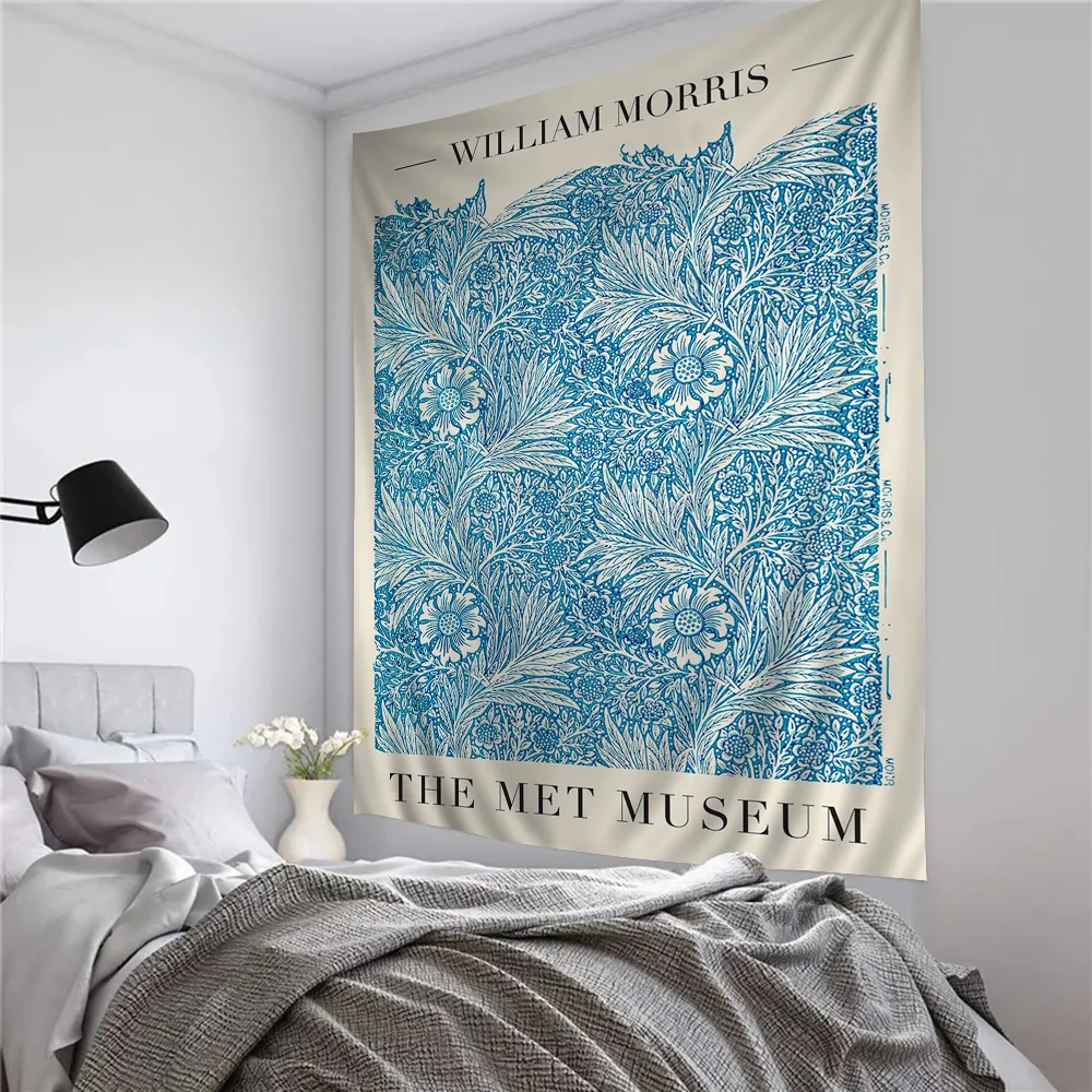 William Morris Art Colorful Tapestry Wall Hanging Hippie Flower Wall Carpets Dorm Decor Japanese Tapestry